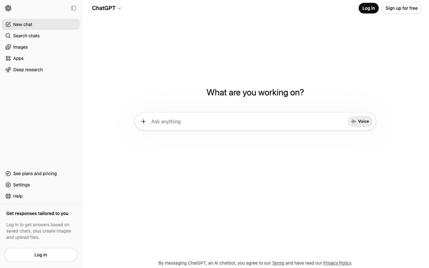 ChatGPT screenshot